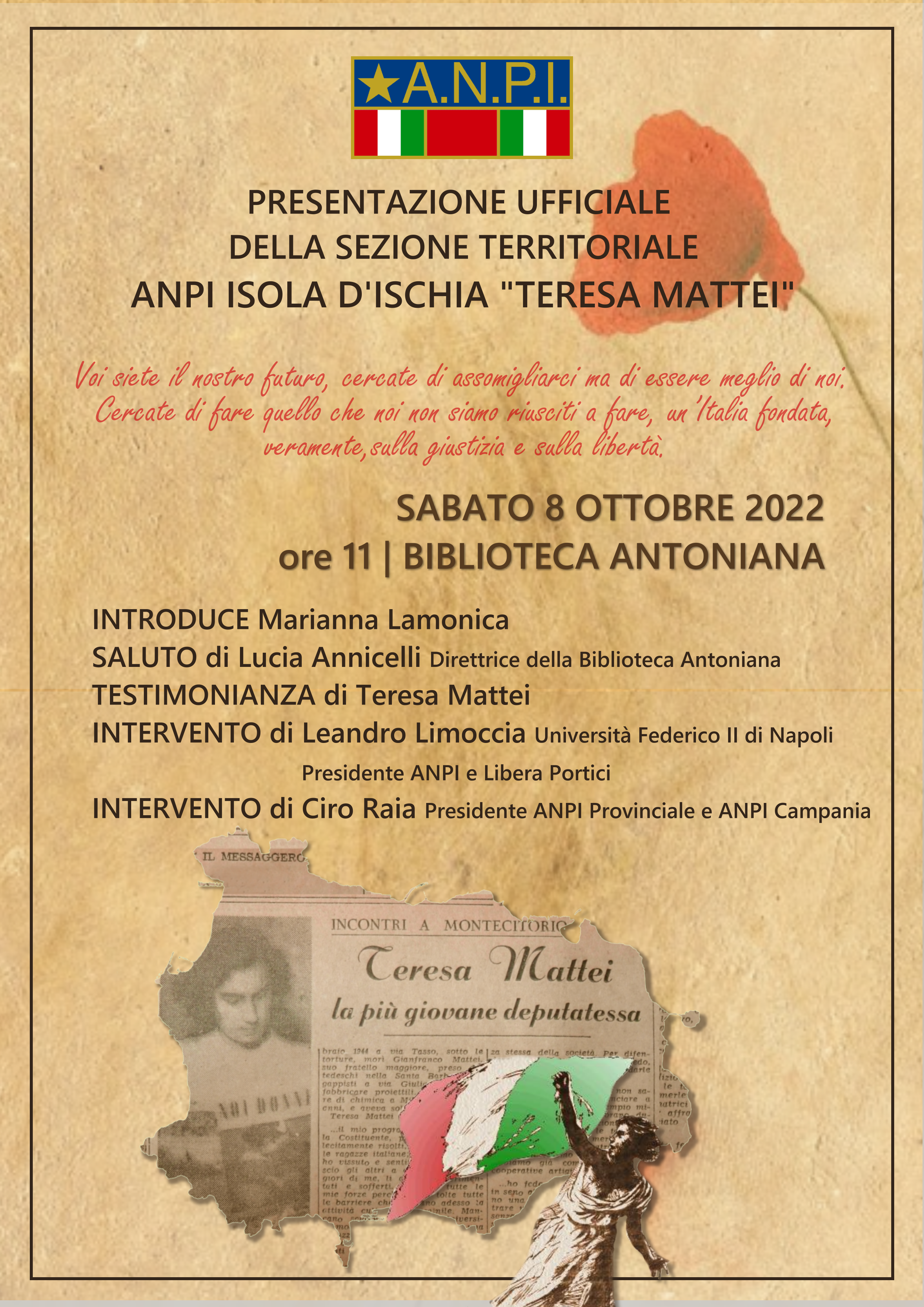 PRESENTAZIONE UFFICIALE DELLA SEZIONE TERRITORIALE ANPI ISOLA D